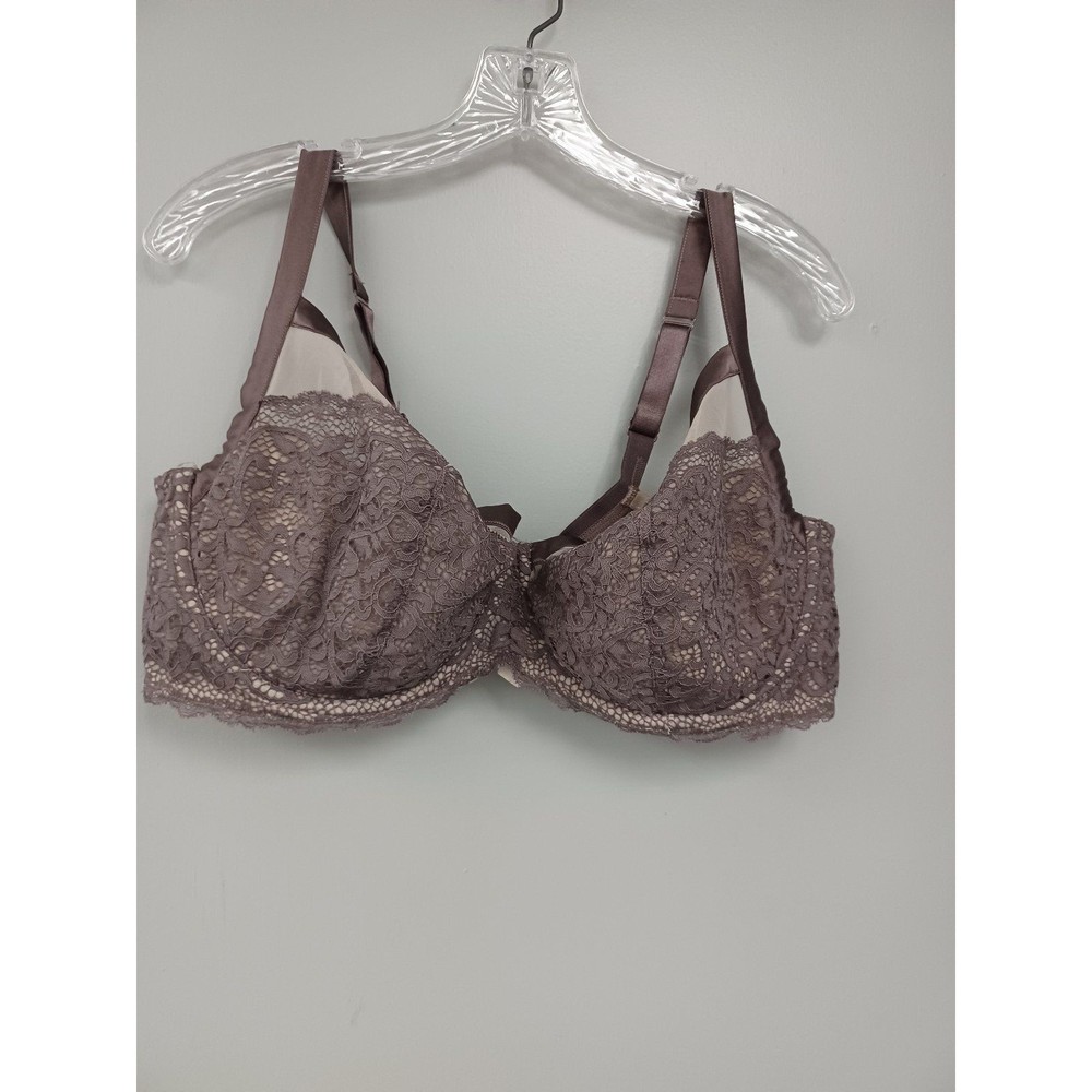 Cacique 44DDD Lqce Underwire Mocha Lined Plussized Bra.